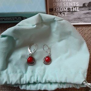 Sterling Gemstone Leaf Lever-Back Earrings